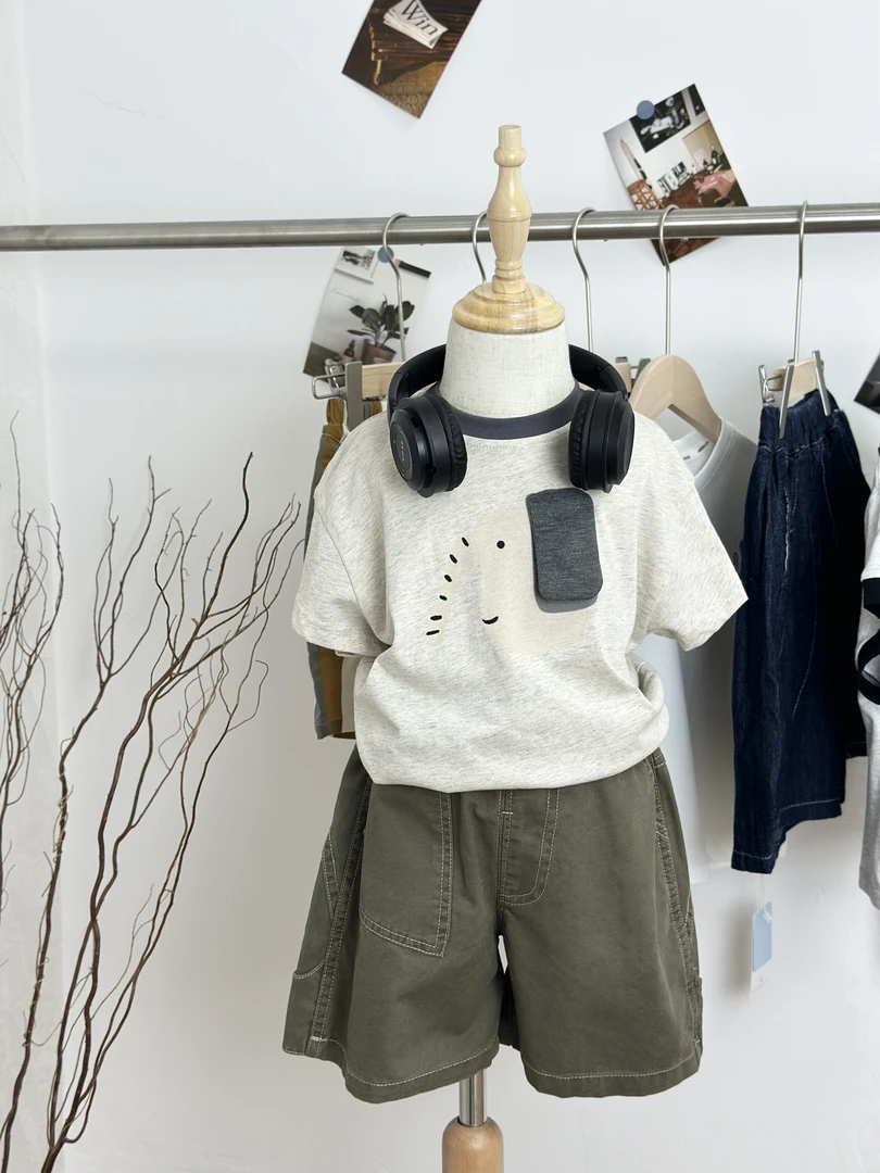 韩版男宝宝男童夏季新款休闲套装儿童T恤短袖搭帅气潮短裤中童