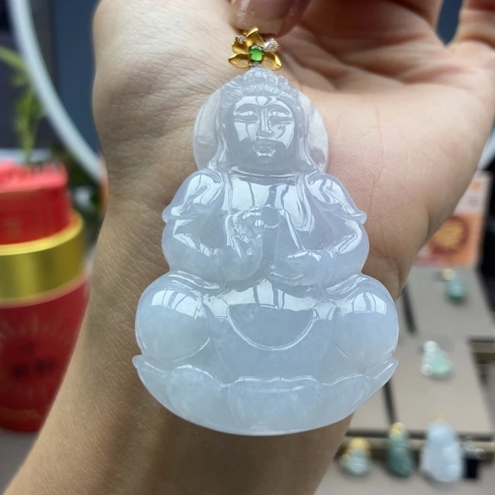 翡翠18K金镶嵌颈饰吊坠51