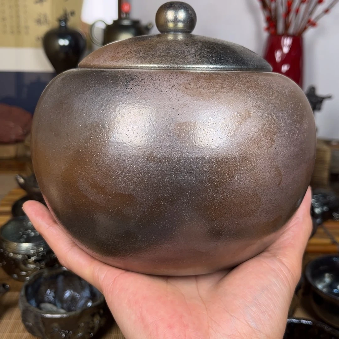 壶鑫**陈建水紫陶醒茶罐古法柴烧