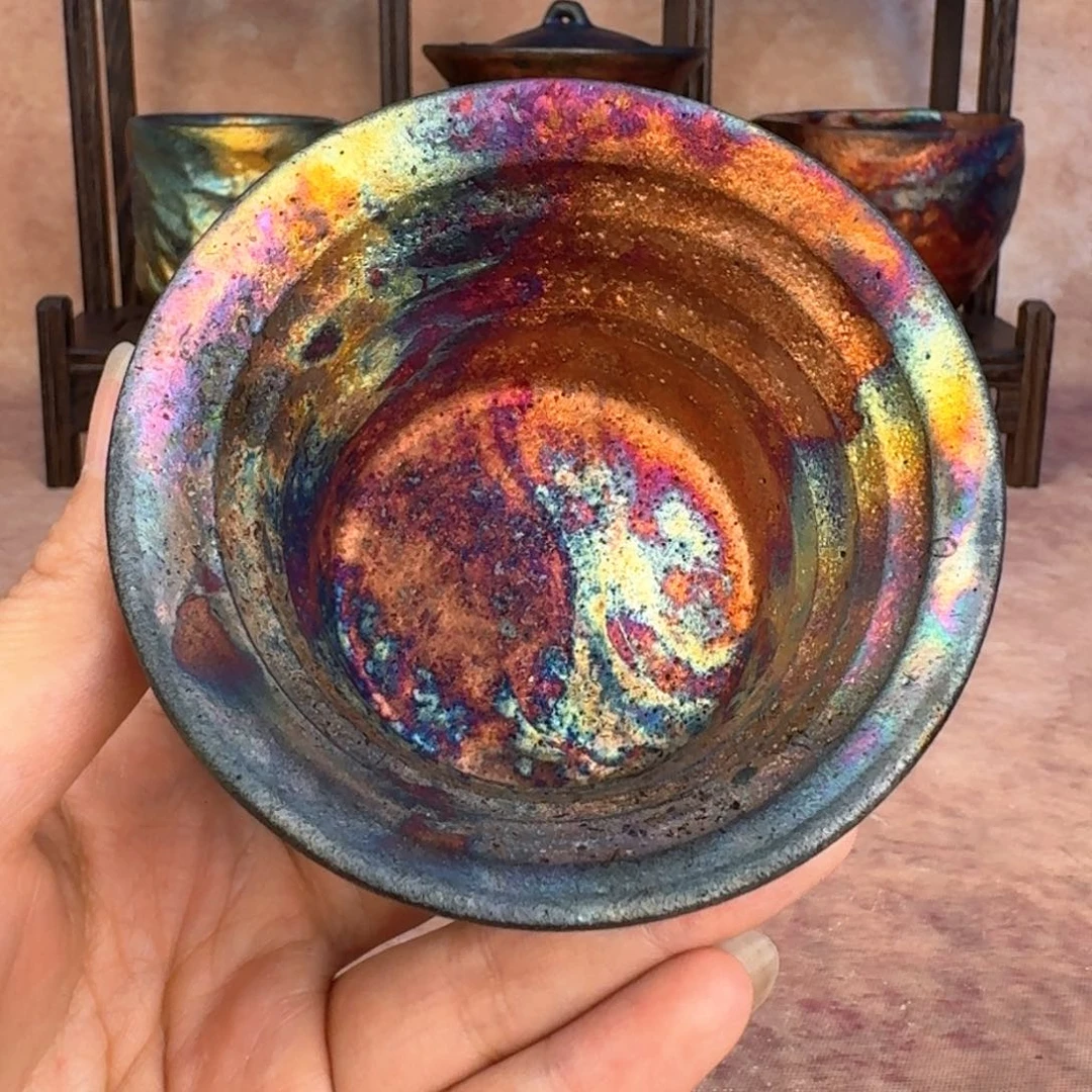 荥经黑砂炸福利窑彩马蹄杯14