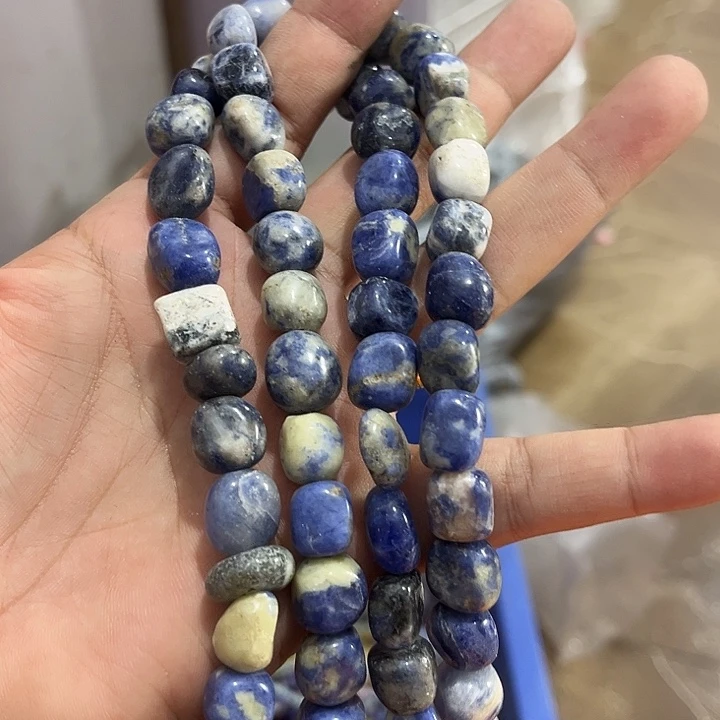 玛瑙/玉髓未镶嵌珠宝半成品一条11mm左右蓝纹石