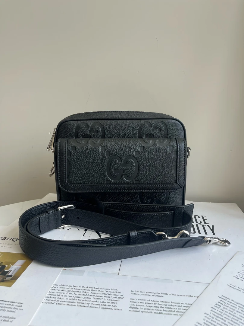 99新 GUCCI/古驰 GUCCI/古驰25年新款黑色超级双G小号新款043标