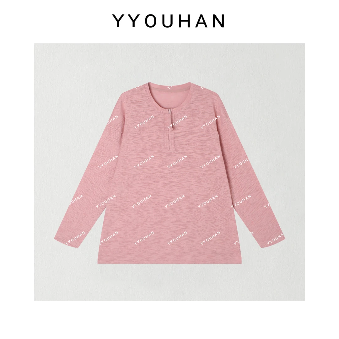 2025春夏 极简百搭欧货半拉链大版T恤 2503C1028