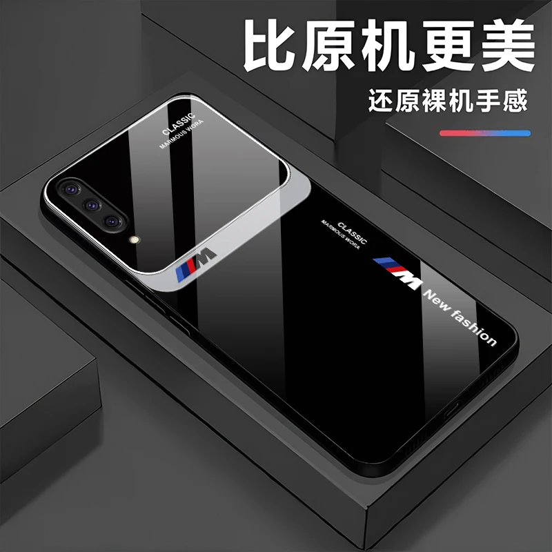 适用【小米CC9】手机壳新款宝马冰感高端玻璃商务保护套