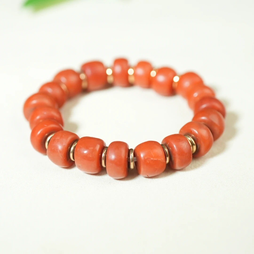 十九世纪南红玛瑙桶珠手串【古珠精选】AAJXD2502111005