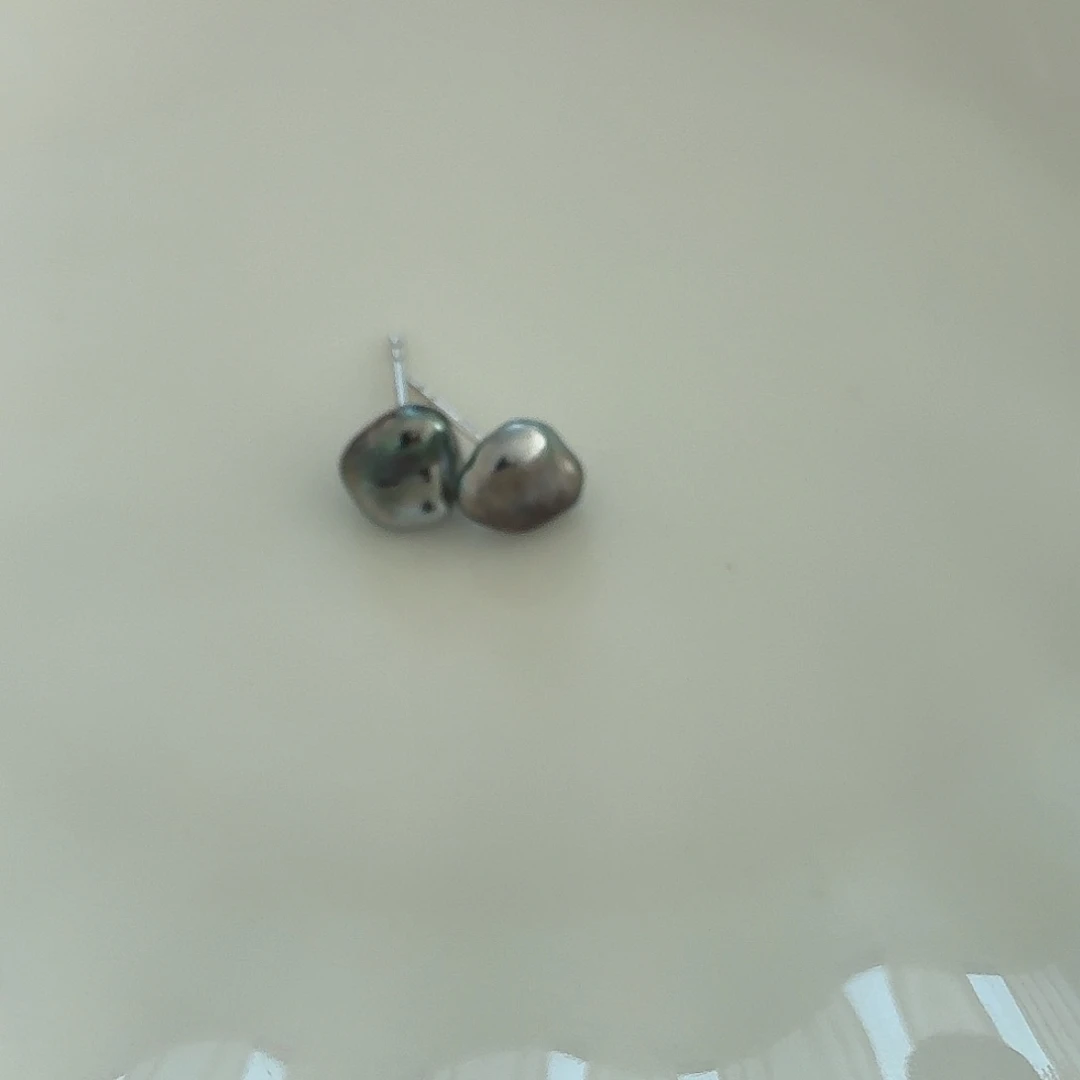 海水珍珠耳饰18K金镶嵌大溪地keshi