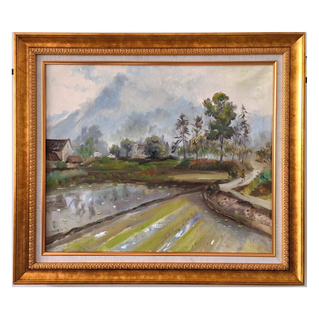 中美协会员王金安油画、红色题材《秋天、红船卫士、银装素裹、太行》