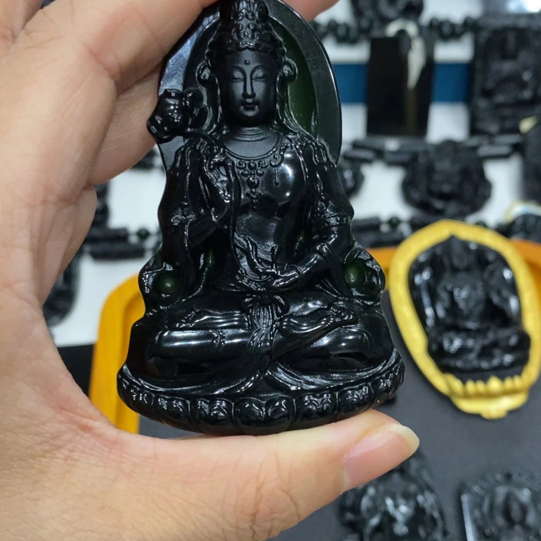 凌***中蛇纹石玉未镶嵌吊坠