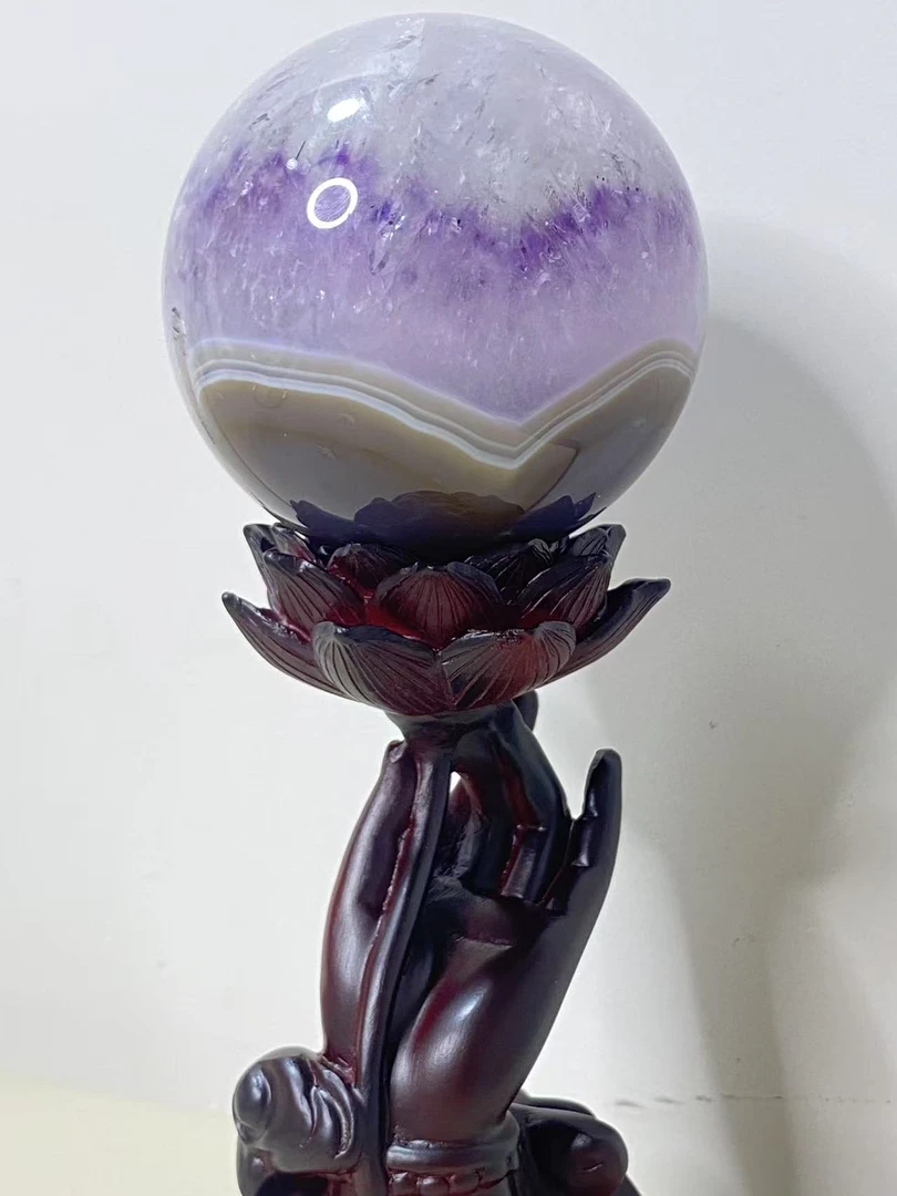 天然紫水樱花玛瑙水晶球X 234