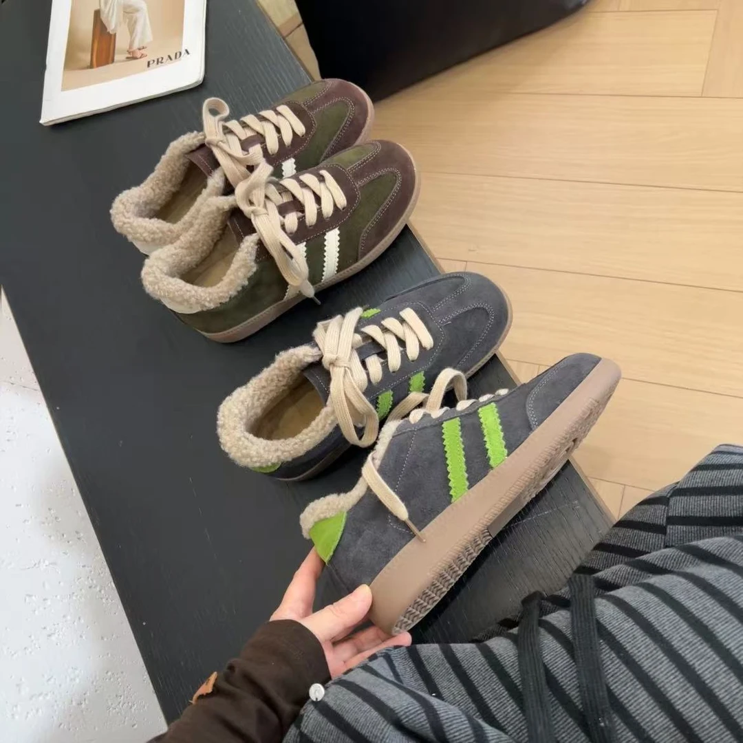 运动鞋板鞋冬季保暖棉鞋德训鞋百搭时尚休闲鞋秋冬季