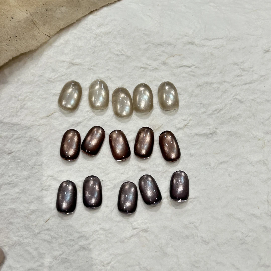 弥镜绸缎玻璃珠猫眼甲油胶三色小套系美甲店用