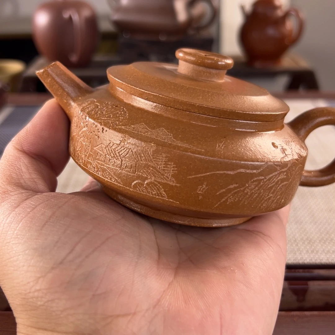 紫砂微瑕茶壶 宜兴原矿紫砂