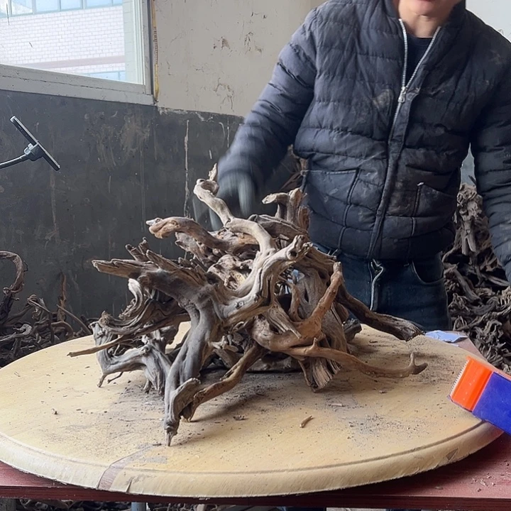 宝***哥不锈钢鱼缸造景根雕艺术507