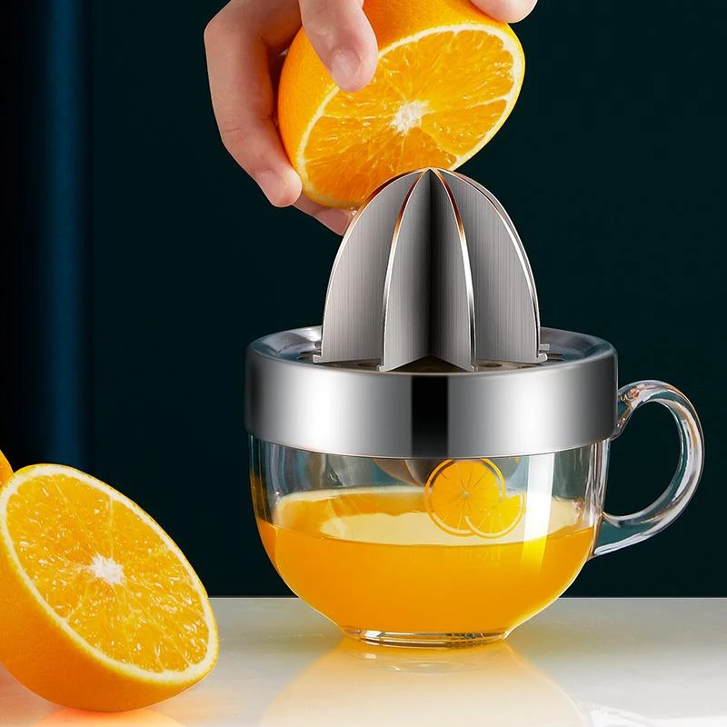 不锈钢橙汁压榨器手动榨汁机榨汁神器压汁器榨橙子拧柠檬小型家用