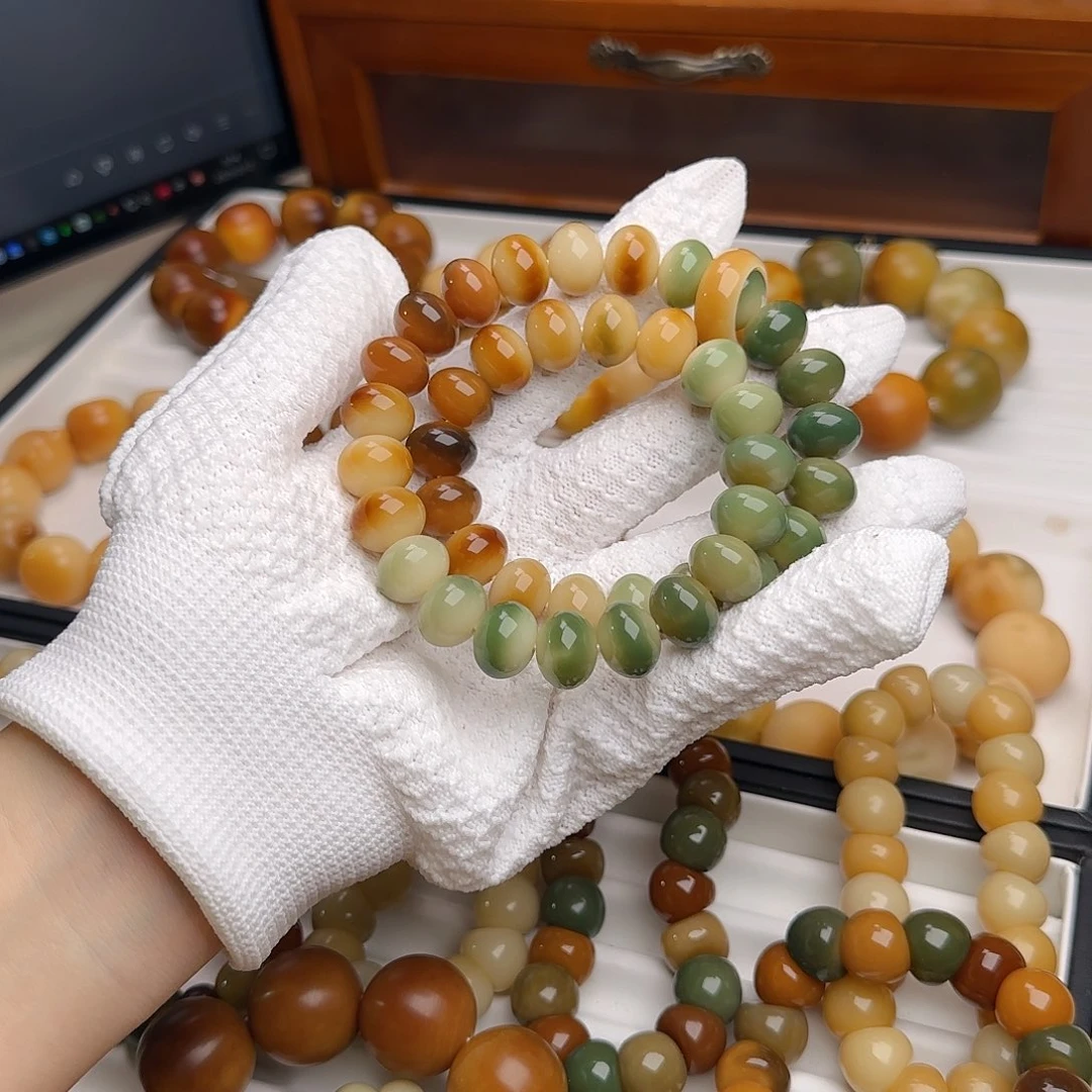 菩提根/象牙果手串白*卡14算盘手持默认微瑕