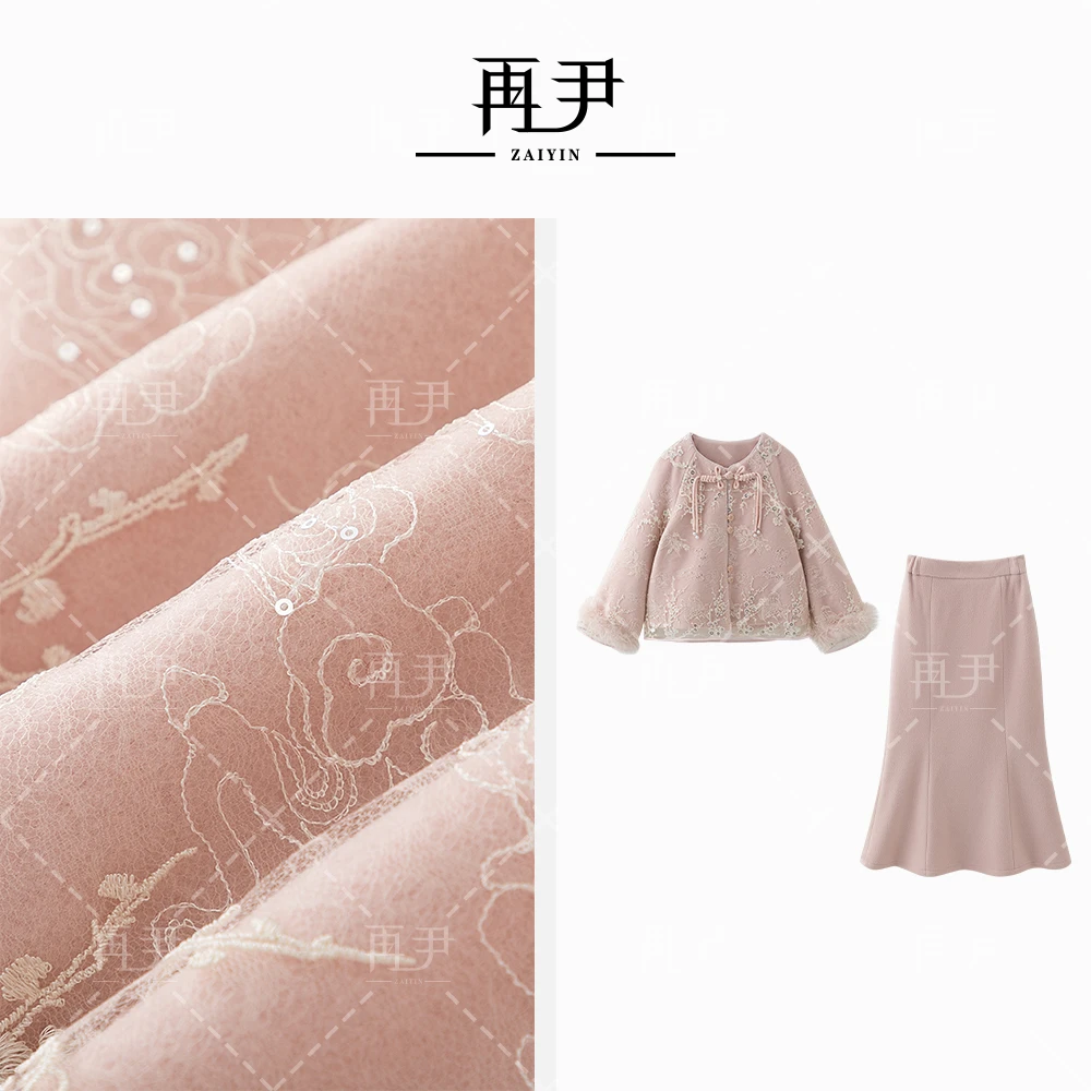 【锦瑟硫年】小众设计师定制气质洋气加厚加绒羽绒套装GY24DT121194