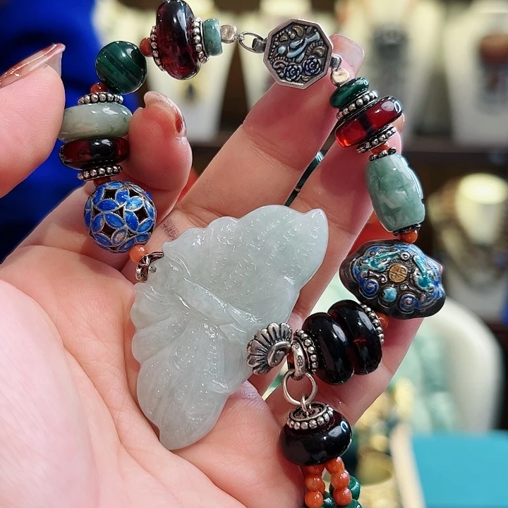 翡翠手链未镶嵌古风