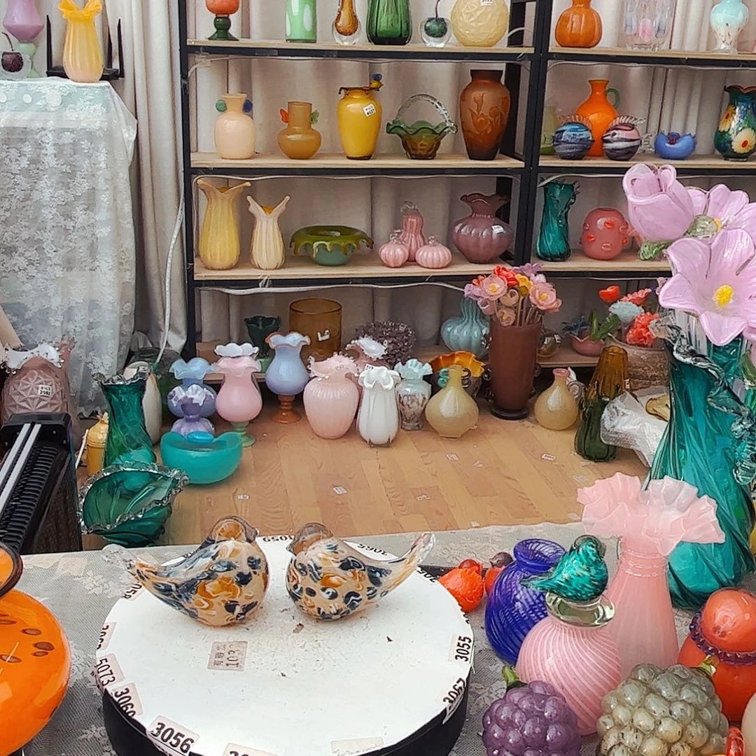一对鸟福利家悦琉璃工艺品