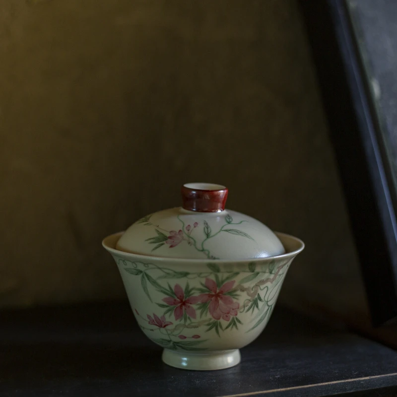 【静姐小院】桃花-拙溪-盖碗-120CC（ZX-0116）