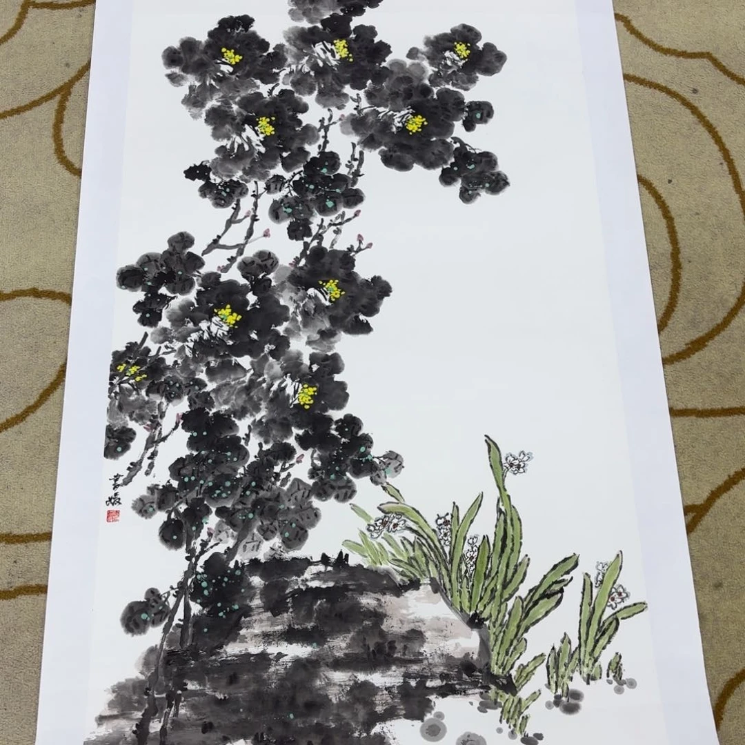 书法V*素陈书媛四尺花鸟