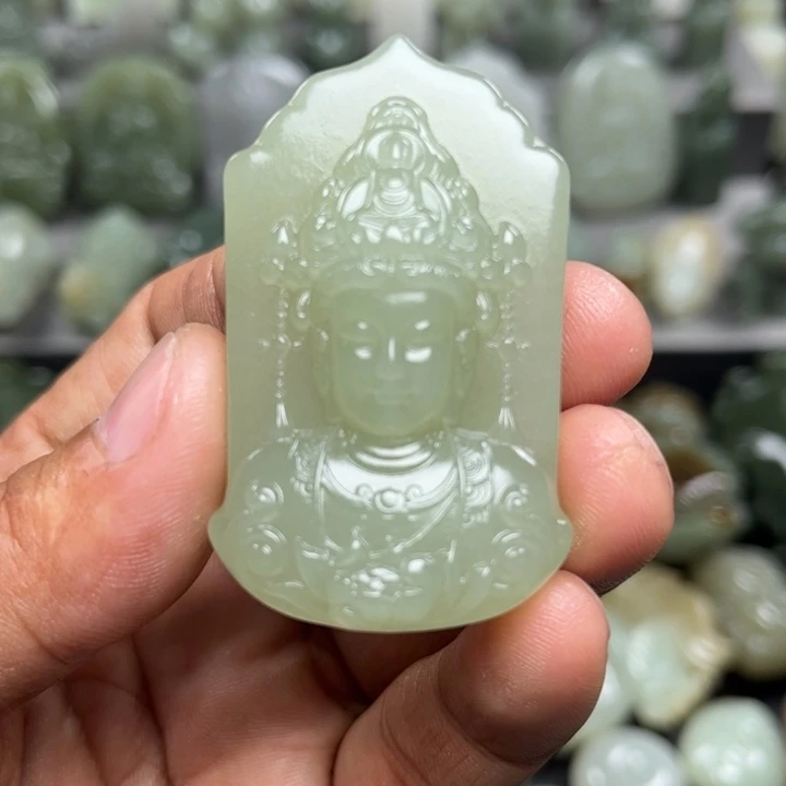 和田玉挂件未镶嵌溪*