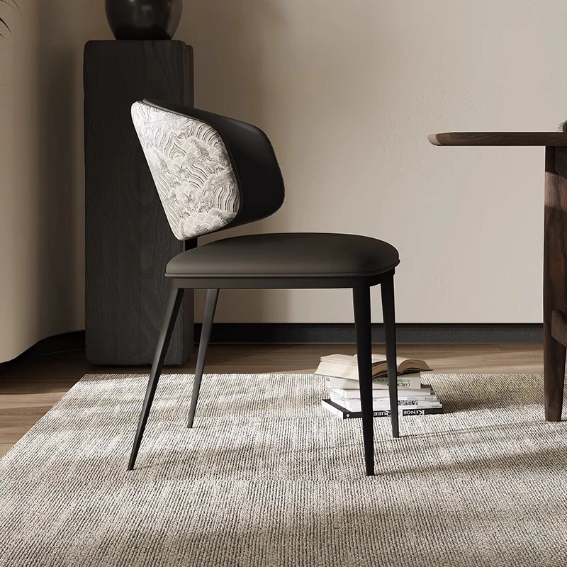 意式极简餐椅国潮设计师椅子现代简约家用靠背椅轻奢餐桌椅酒店椅