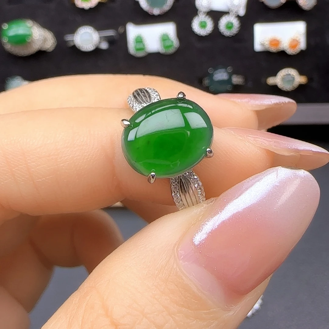 银S925镶嵌戒指翡翠