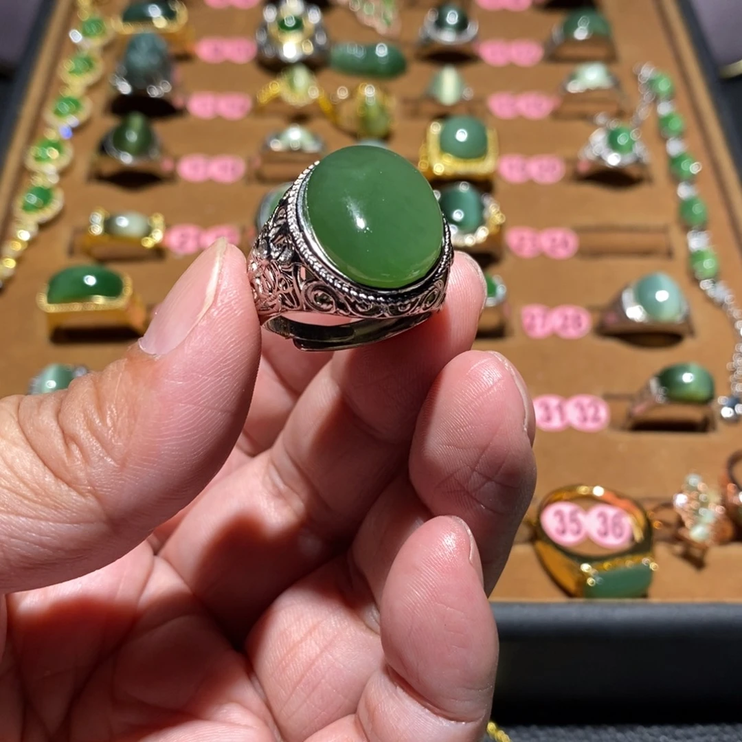 和田玉未镶嵌戒指