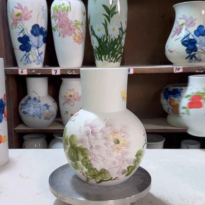 瓶天球紫紫牡丹陶瓷陶瓷