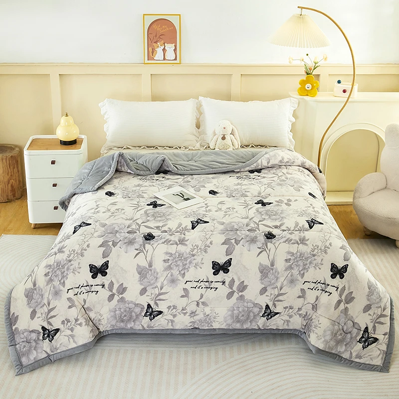 【免费试睡30天】保暖秋冬季蝶恋花牛奶绒被亲肤柔软盖被亲肤被子