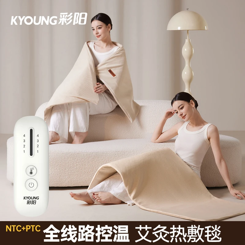 彩阳新款加大艾绒热敷毯多功能全身热敷家用无烟艾灸毯四季通用