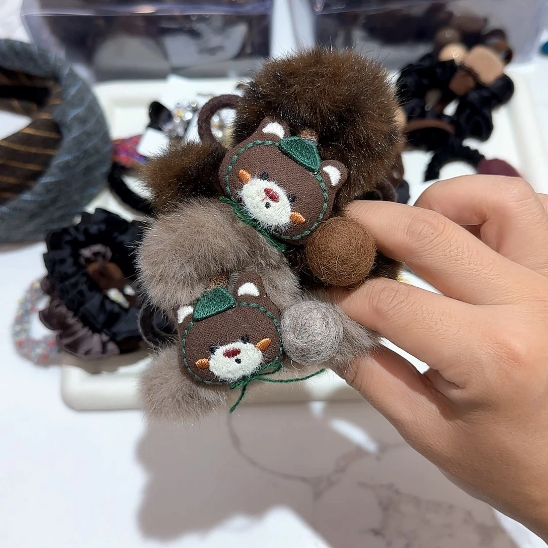 非金属T18小熊毛毛抓夹2个8公分