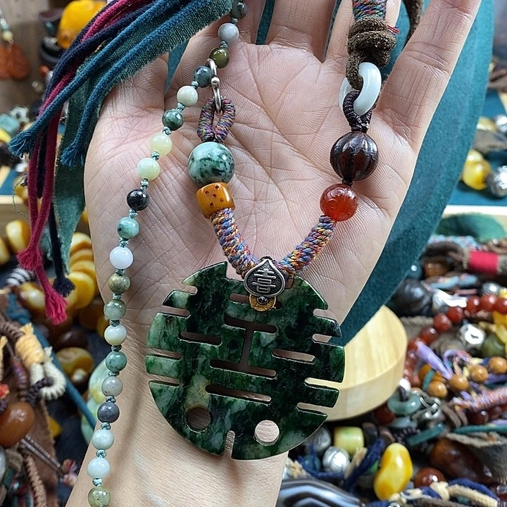 翡翠未镶嵌项链项链