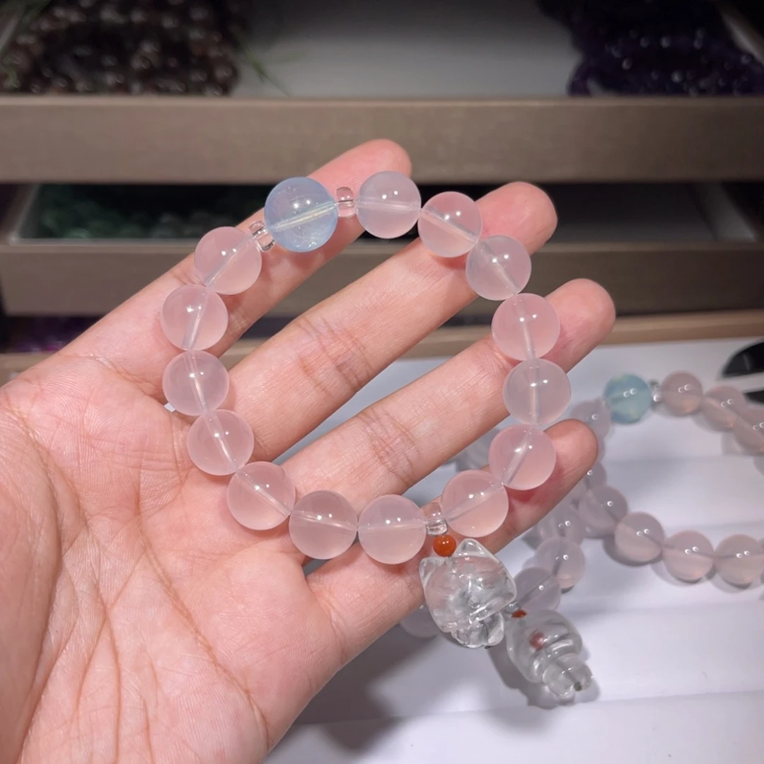 水晶手链未镶嵌粉水晶009