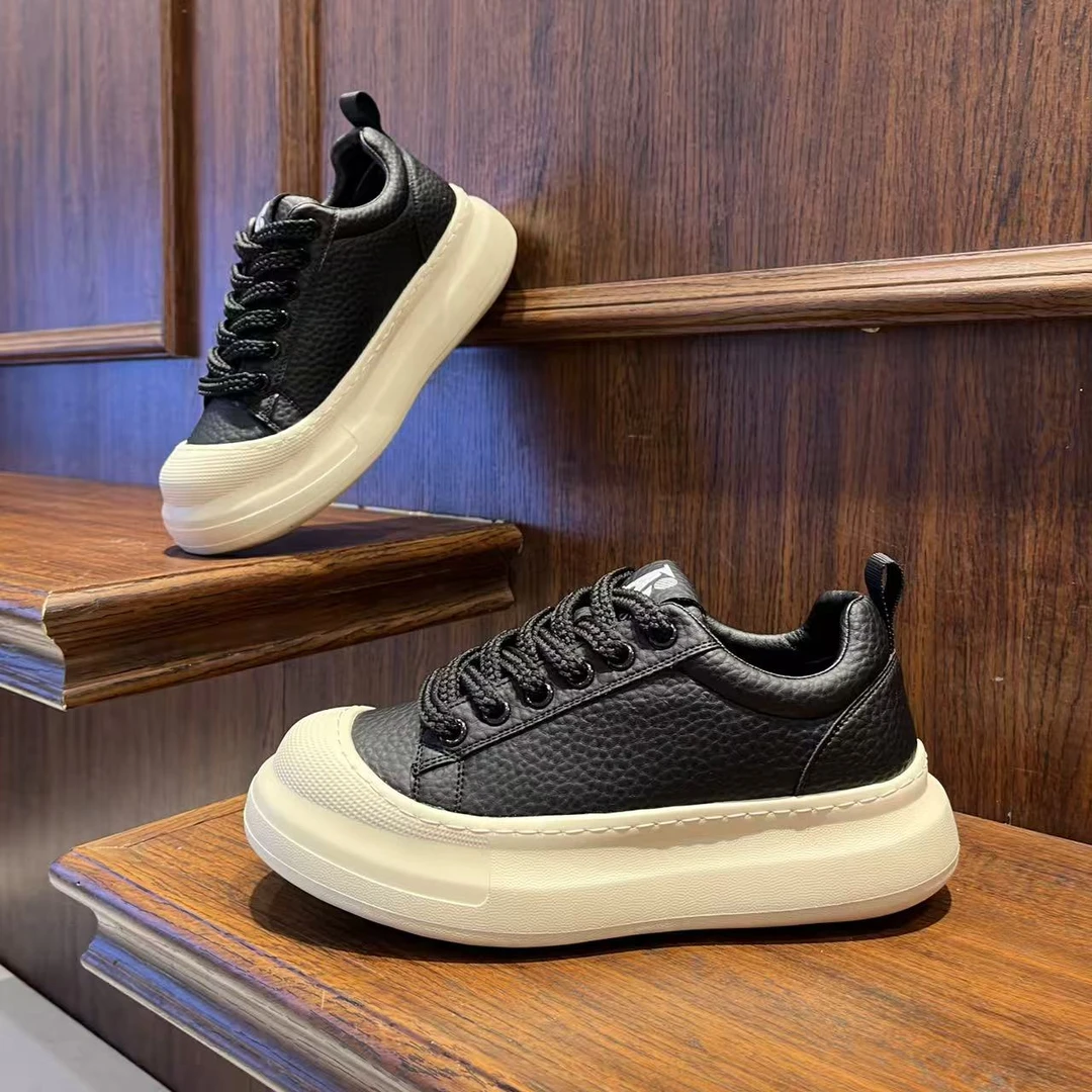 男鞋春季新款素面时尚百搭厚底休闲鞋低帮软底轻便潮流男士鞋子