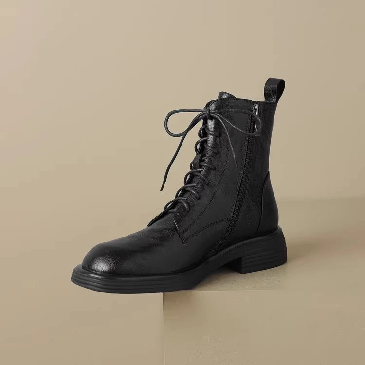 超软真皮断码清仓小短靴女平底2025秋冬季新款厚冬季加绒加厚皮靴