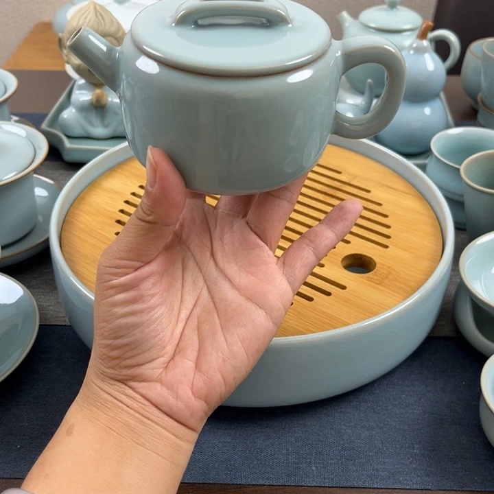 天青汉瓦壶一级全品