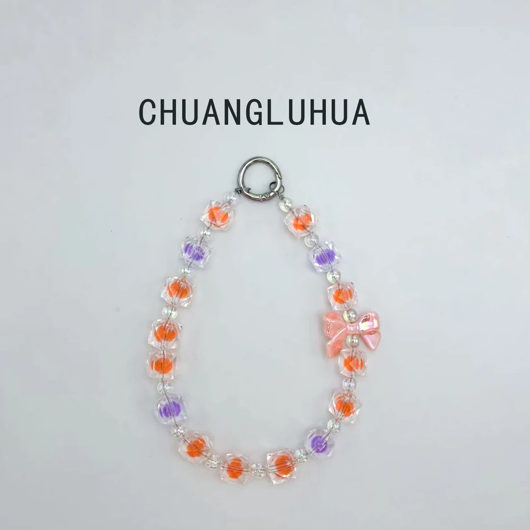 纯手工千款DIY珠绳手机挂链饰品手机链包包挂链时尚彩色车挂通用