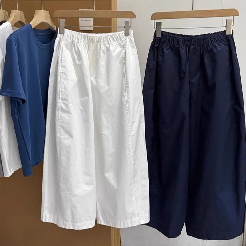 大码300斤美式纯色休闲气球裤男装夏季薄款松紧腰宽松百搭阔腿裤