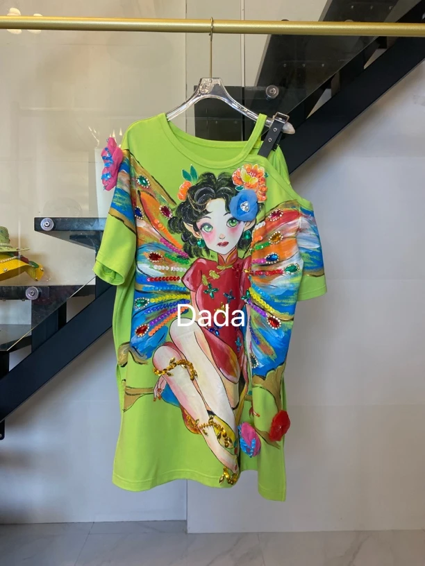Dada设计款新款重工个性款休闲时尚百搭洋气宽松T恤C11681