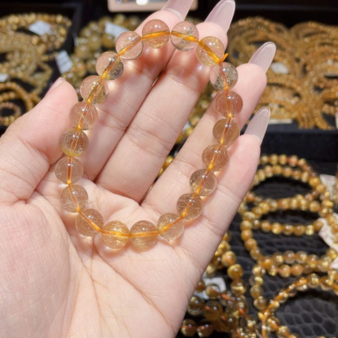 水晶未镶嵌手链天然钛晶手链10mm