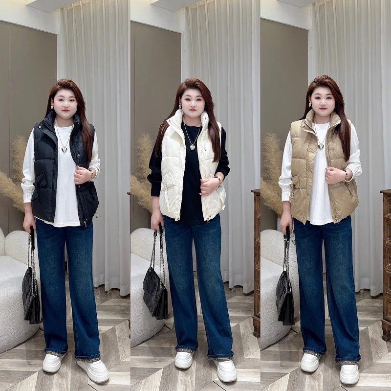 【现货牛仔裤】PMM82164新款韩版百搭显高显瘦直筒休闲大码女装