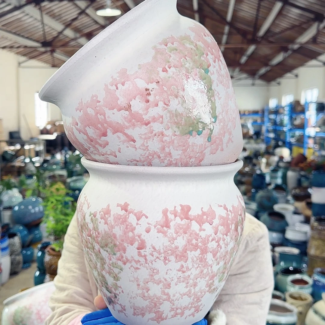 紫砂花盆高19口20