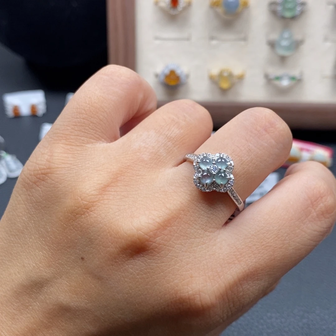 翡翠银S925镶嵌戒指