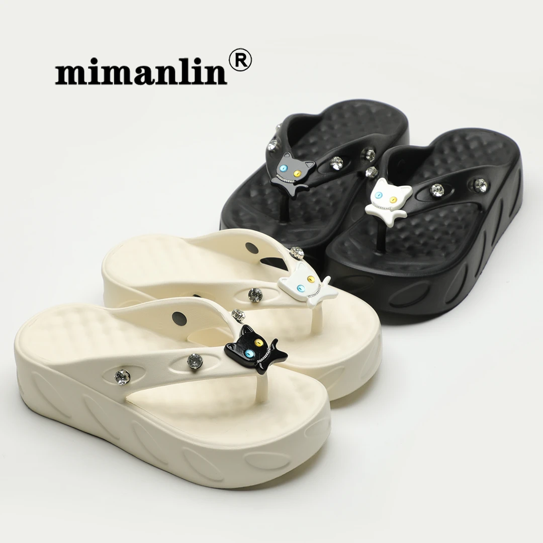 米曼琳人字拖海边女夏季2025新款防滑厚底EVA室内夹脚凉拖鞋