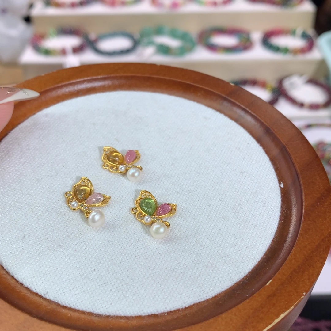 碧玺手串手链银S925镶嵌多样性发其一