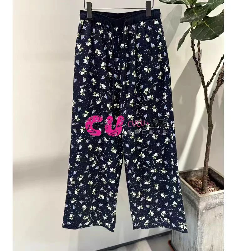 现货【J/R户外碎花裤】2025春夏新品松紧腰碎花休闲长裤