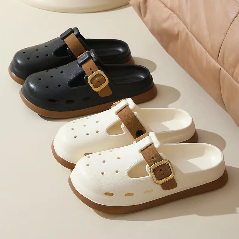 【外贸原单】2025新款EVA软底勃肯式包头凉拖防滑耐磨包头洞洞鞋