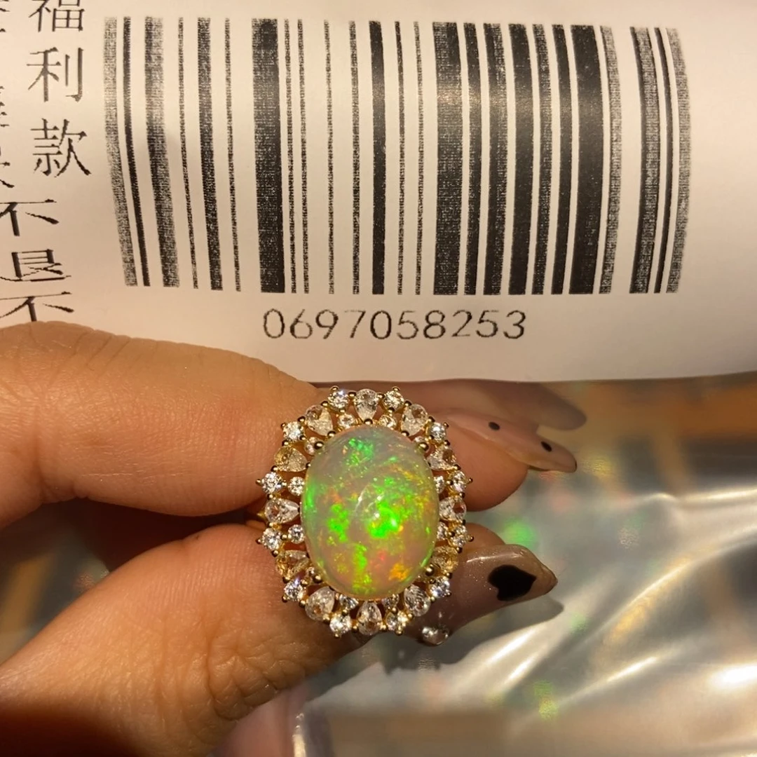 欧泊未镶嵌欧泊戒指国**爹