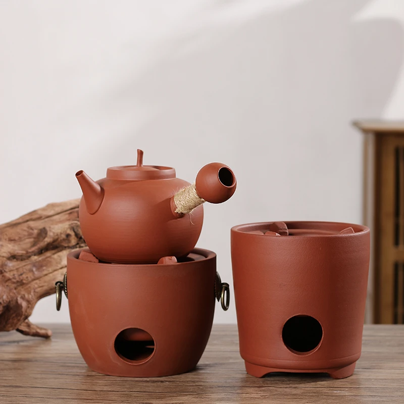 【晴紫阁】潮州砂铫烧水跳盖茶具宫廷砂铫壶陶壶煮水紫砂煮茶